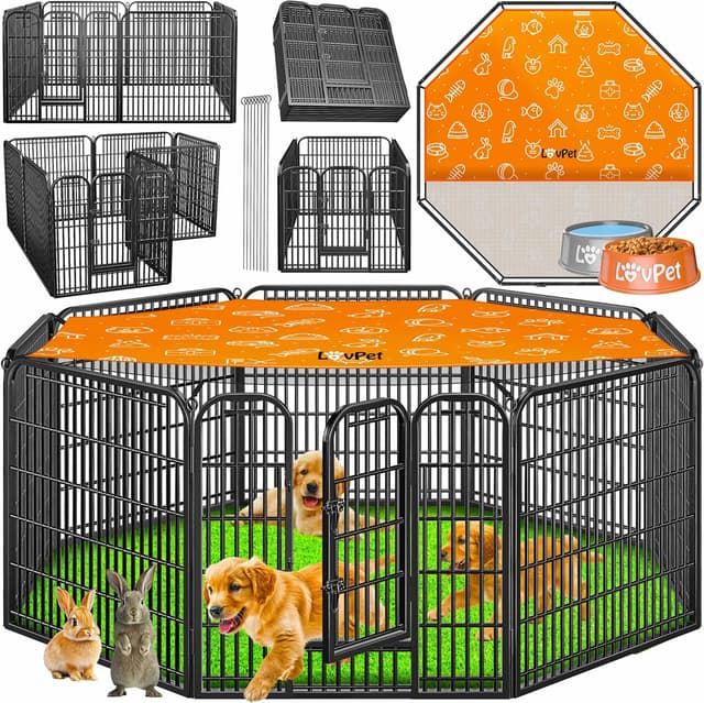 Imagen de LovPet Welpenlaufstall Hundelaufstall XXL 8x80x80 cm en OfertitasTOP