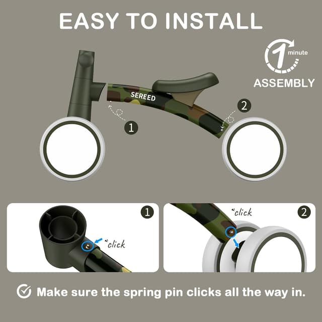 Thumbnail 1 de SEREED Baby Balance Bike 4 Wheels 12-24M