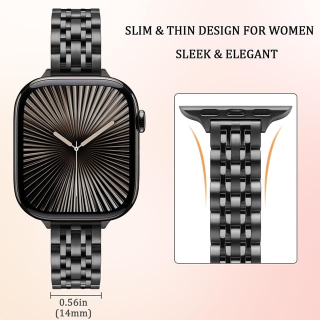 Detalle de Anlinser metal Apple Watch strap 14 mm