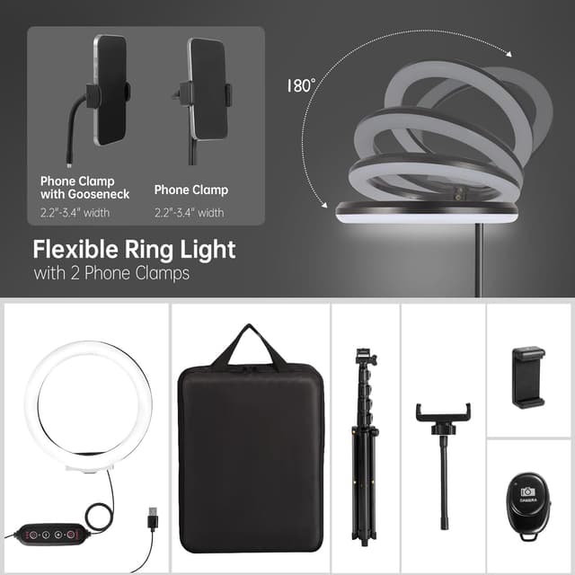 Thumbnail 6 de MICCYE 10'' Aro de luz RGB con trípode 180 cm