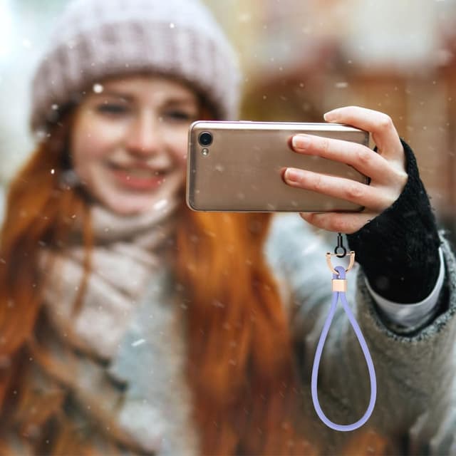 Detalle de Vicloon cordino da polso con portachiavi e anello per telefono (viola)