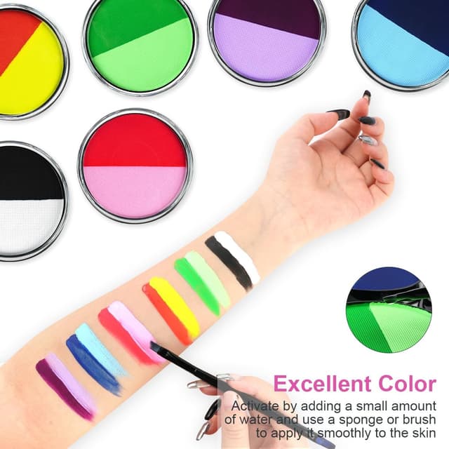 Detalle 2 de LOPHE Body Paint: pittura viso e corpo bambini, 2 colori, base acqua (30 g)