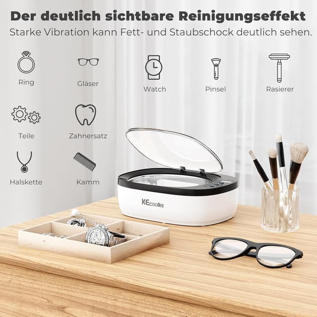 Thumbnail 6 de KECOOLKE Ultraschallreiniger Brillen, Ringe, Münzen 60 Hz