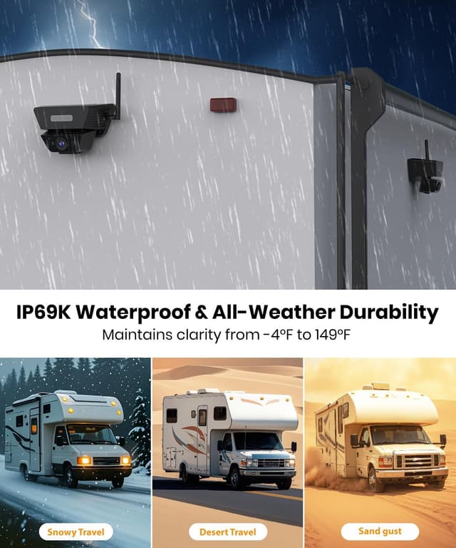 Thumbnail 6 de Solar Backup Camera 7.2" HD 1080P Monitor