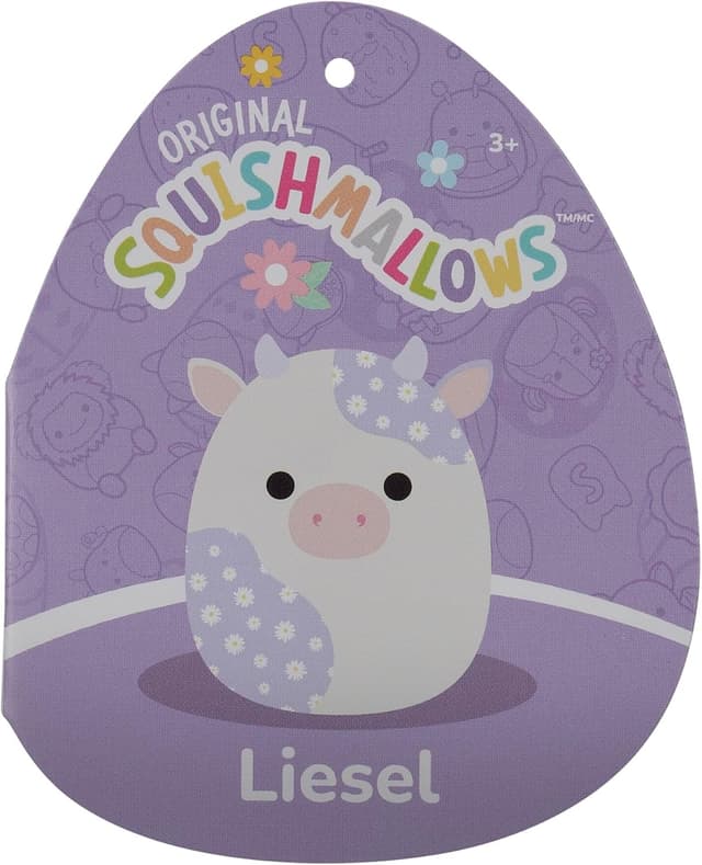Detalle 2 de Squishmallows SQER01486 – Liesel die Kuh mit Blumenmuster (offizielles Plüschtier, 19 cm)