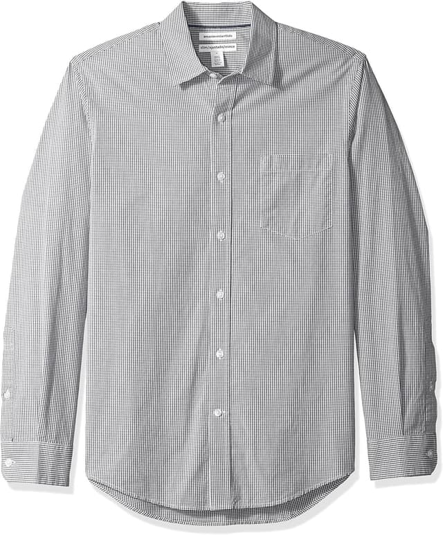 Detalle 2 de Amazon Essentials Men’s Slim-Fit Long-Sleeve Poplin Gingham Shirt with Pocket