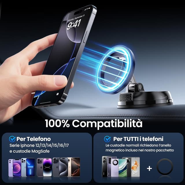 Detalle 2 de GizmoVine Porta cellulare auto magnetico 35 kg