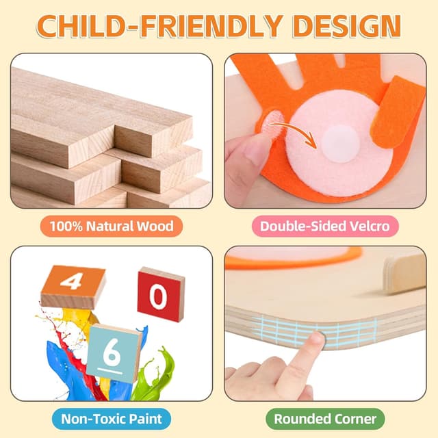 Detalle 2 de wotoyd Jouet Montessori maths en bois 3 ans