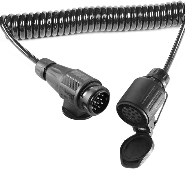 Detalle 2 de ETUKER 7-pin Trailer Extension Cable for Caravans (coiled lead, up to 2.4m)