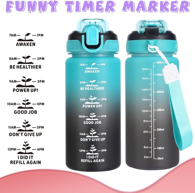 Thumbnail 4 de SUPPRUI Kids Water Bottle 600ml with Straw for School