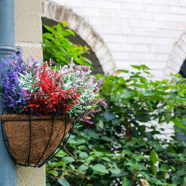 Detalle 2 de Sredumn 20 Bundles Artificial Lavender Flowers (UV resistant) for outdoor pots, hanging baskets and fences