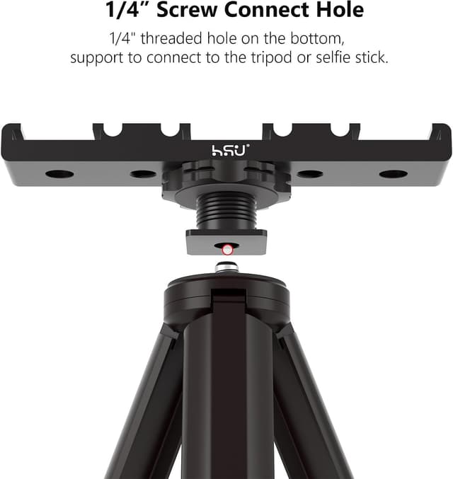 Detalle 2 de HSU Hot Shoe Adapter Bracket – Triple cold shoe extension mount for flashes, mics and LED lights