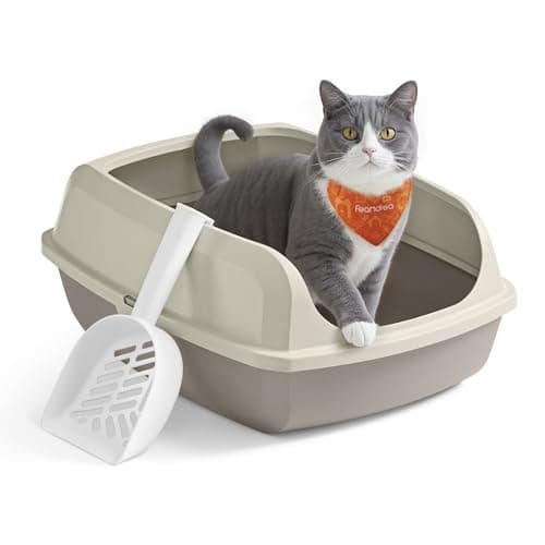 Detalle de Feandrea Caja Arenero con Bordes Altos y Tamaño XL (abierta, con pala) PPT009LH01