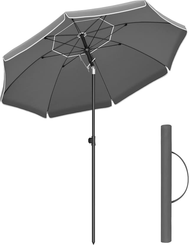 Detalle de SONGMICS Parasol de 200 cm UPF 50+, inclinable 30° et hauteur réglable (sans base) GPU065G01