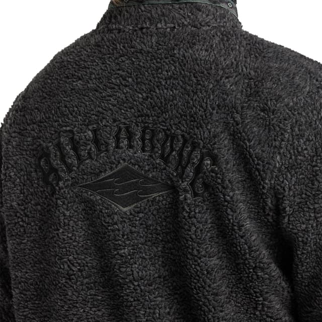 Detalle de Billabong Boundary Tombstone forro polar sherpa para hombre con media cremallera