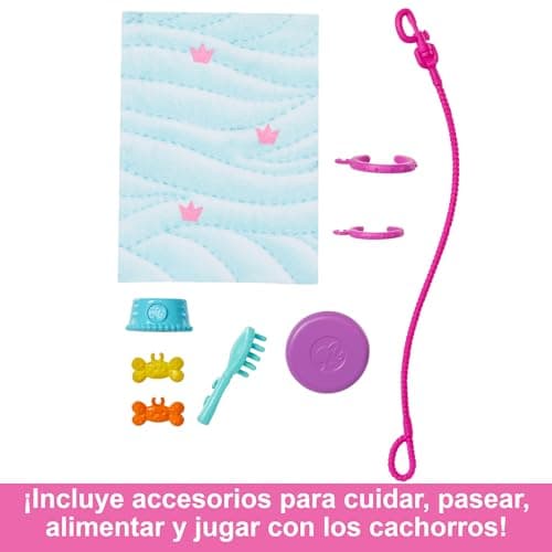 Thumbnail 2 de Barbie HTK37: Muñeca paseadora de perro con mascotas