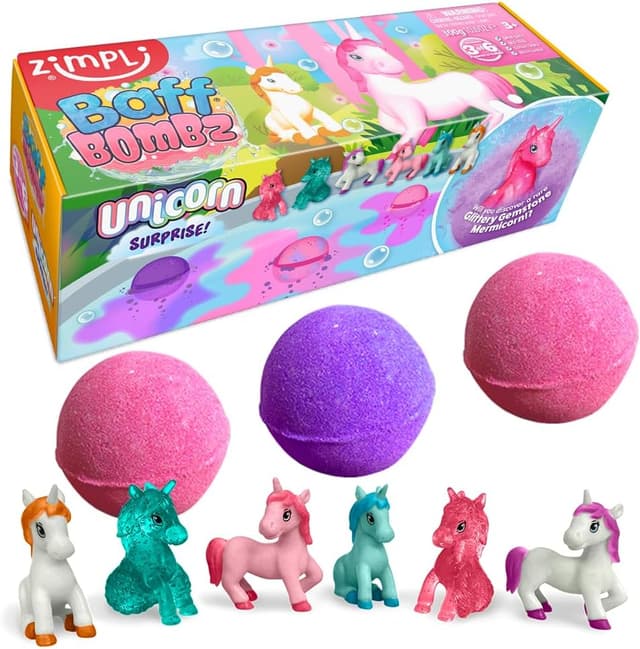 Detalle de ZIMPLI 3 x Large Unicorn Surprise Bath Bombs 100 g