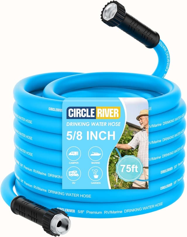 Detalle de CircleRiver RV Water Hose 75FT, 5/8" Premium Drinking Water Hose