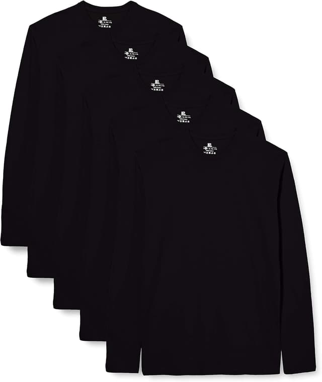 Detalle de Lower East Basic Rundhals Langarmshirt 3er Pack