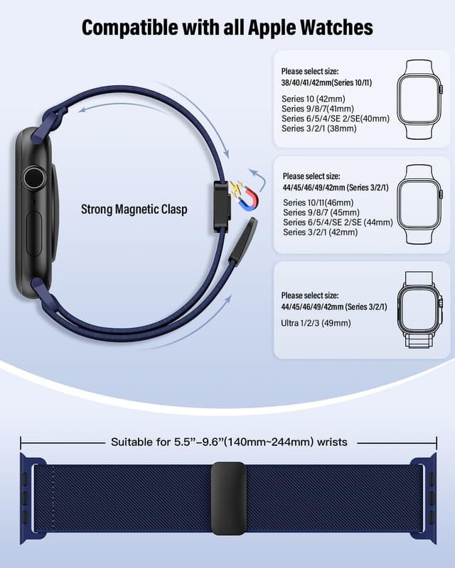 Thumbnail 4 de Nylon Bracelets Compatible Apple Watch ajustable