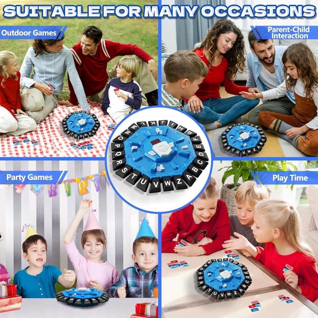 Thumbnail 6 de ROMINVIC Wortspiel Brettspiel mit 2 Modi, 24 Tasten & Zeitrunden (2–8 Spieler)