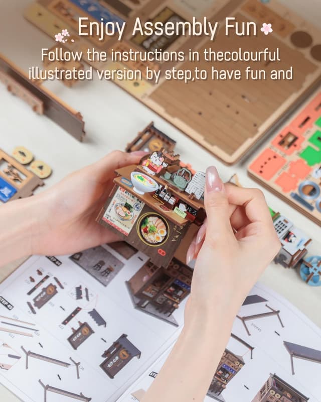 Detalle 2 de Cutefun Book Nook Japan – kit DIY con luci LED touch per decorare librerie in miniatura