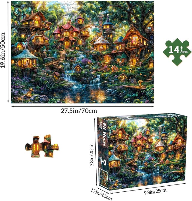 Detalle 2 de MOJIGE Puzzle 1000 Teile Kleines Elfendorf