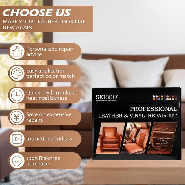 Detalle de Kit réparation cuir SEISSO 18 pièces