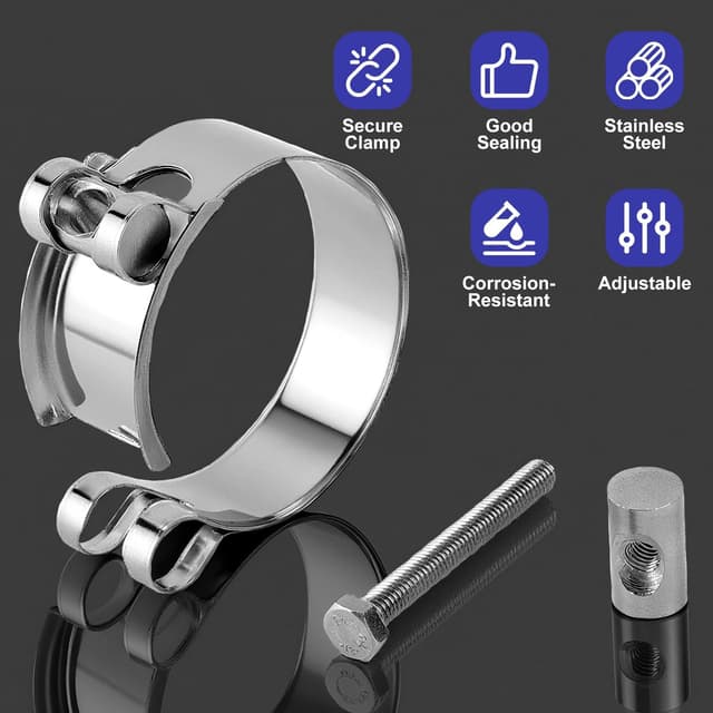 Detalle de Gelenkbolzenschelle Edelstahl 304 56–59 mm – robuste Spannbackenschellen für Schläuche und Auspuffrohre
