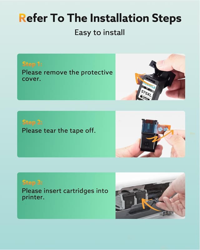 Detalle de KEENKLE PG-575XL & CL-576XL Patronen Multipack (575 Schwarz, 576 Farbe) für Canon Pixma TS/TR 2er-Pack