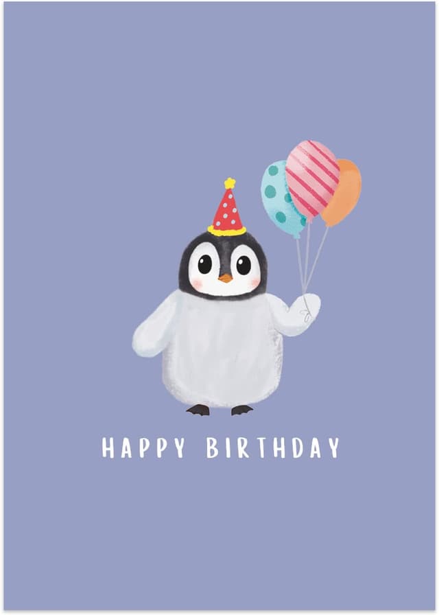 Imagen de BYANIKA Birthday Card A6 Penguin Design en OfertitasTOP