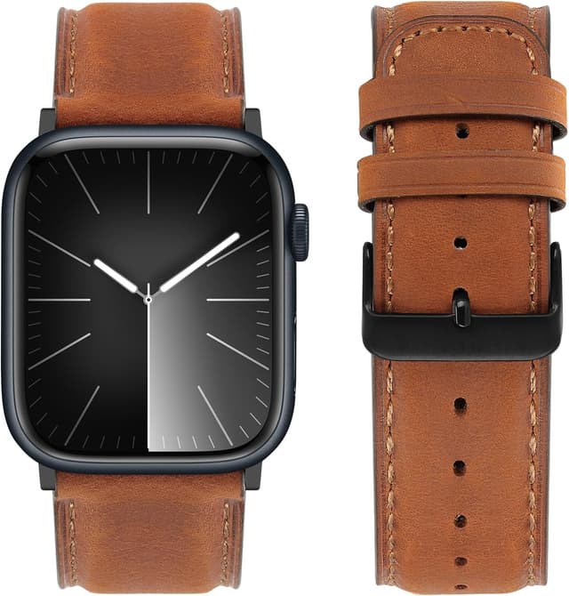 Detalle 2 de Anlinser Leather Strap for Apple Watch 49mm