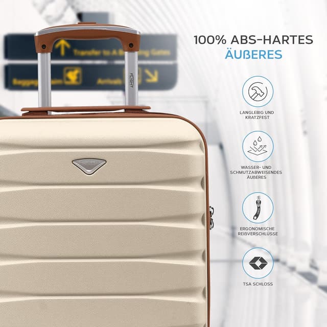 Detalle 2 de Flight Knight Leichtes Hartschalen-Handgepäck ABS mit 4 Rollen – 45 x 36 x 20 cm (für über 100 Airlines)