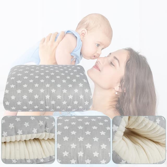 Detalle 2 de Aolso Almohada de Lactancia pequeña (Estrellas Grises)