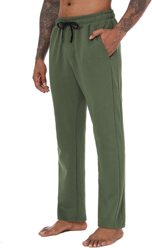 Detalle de Yageshark Herren-Jogginghose aus Baumwolle mit Stretch, atmungsaktiv & mit Taschen