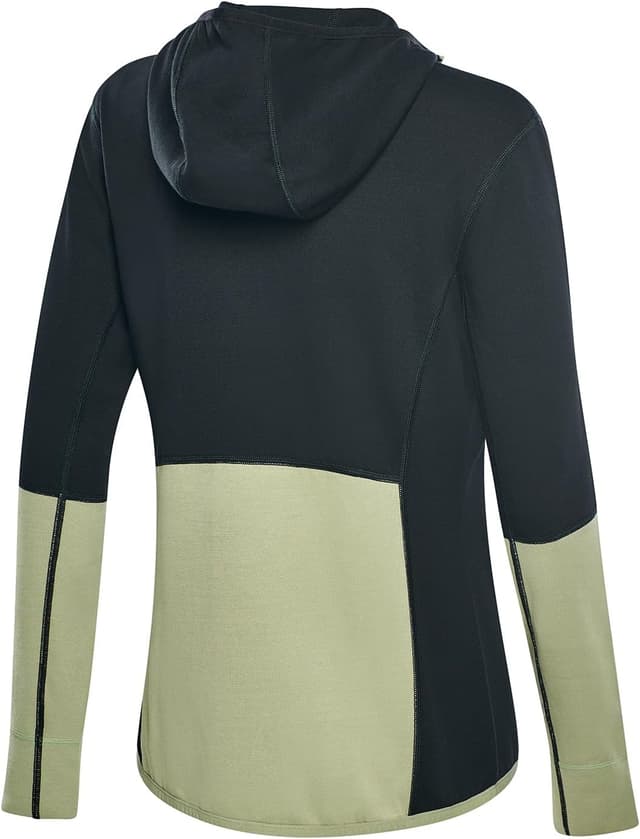 Detalle de Black Crevice Veste à capuche femme en laine mérinos et coton respirant