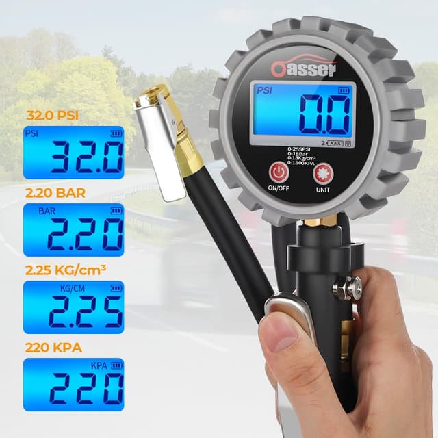 Detalle 2 de Oasser Digitaler Reifendruckmesser 255 PSI