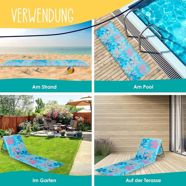 Thumbnail 7 de KESSER® Colchoneta de Playa Plegable Azul Claro 🏖