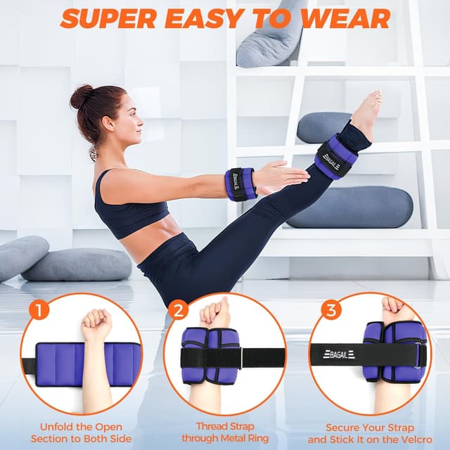 Detalle 2 de BAGAIL pesi per caviglia regolabili 0,45 kg