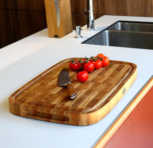 Thumbnail 3 de B4K® Küchenbrett Eiche Stirnholz 50x35x4 cm