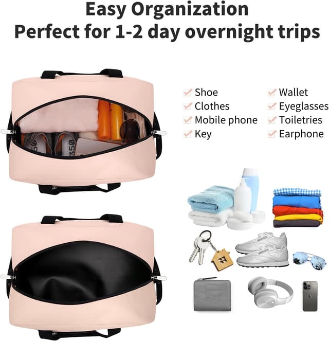 Detalle de YoKelly Mini Reisetasche Sporttasche 18L „Small Duffel Bag XS“ (rosa), Schulsport- & Weekender-Bag