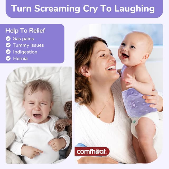 Detalle 2 de Comfheat Colic Relief Heated Tummy Wrap Belt (Flaxseed Heat Pack) – Purple, for babies and toddlers 0–3 years