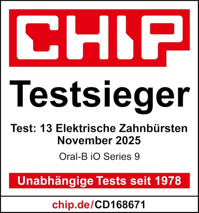 Detalle de Oral‑B iO Series 9 elektrische Zahnbürste mit 3 Aufsteckbürsten