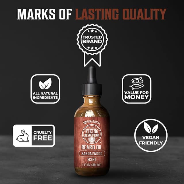 Thumbnail 4 de Viking Revolution Beard Oil Sandalwood 1 Pack