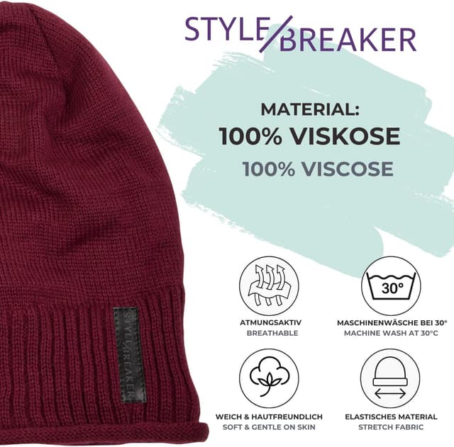 Detalle 2 de styleBREAKER Gorro Unisex longbeanie 24 cm