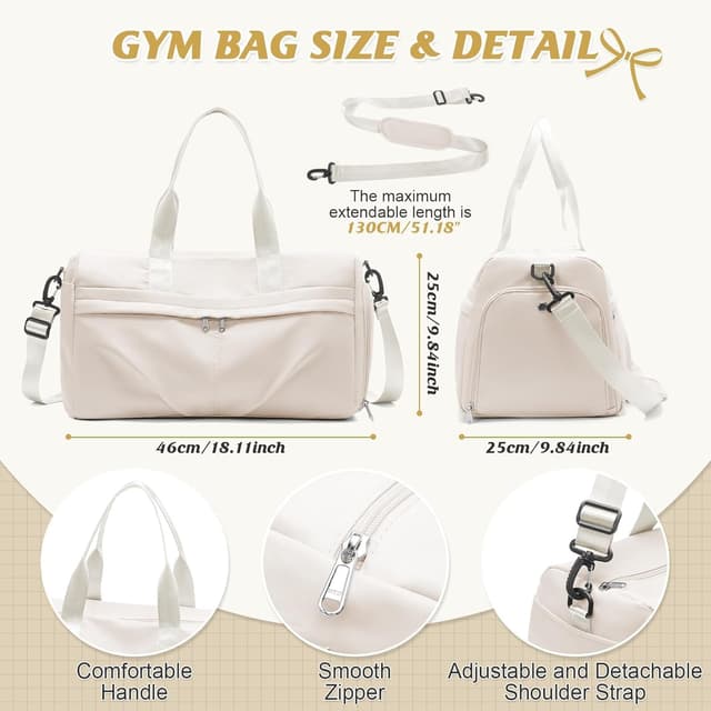 Detalle 2 de HYC00 sports gym bag 28.8L beige
