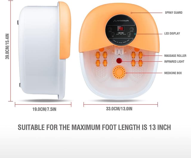 Detalle de Hangsun foot spa bath massager, heat levels 14