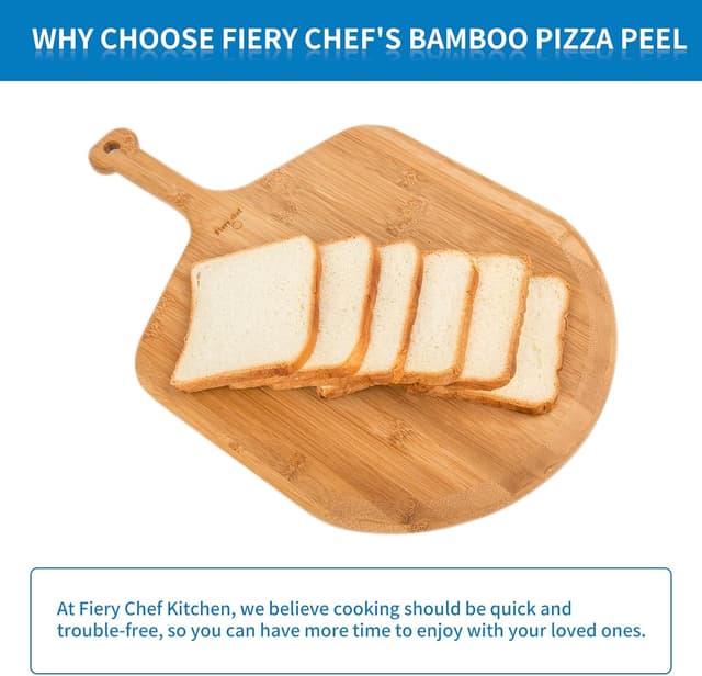 Thumbnail 6 de Fiery Chef 12” Bamboo Pizza Peel 17.3"