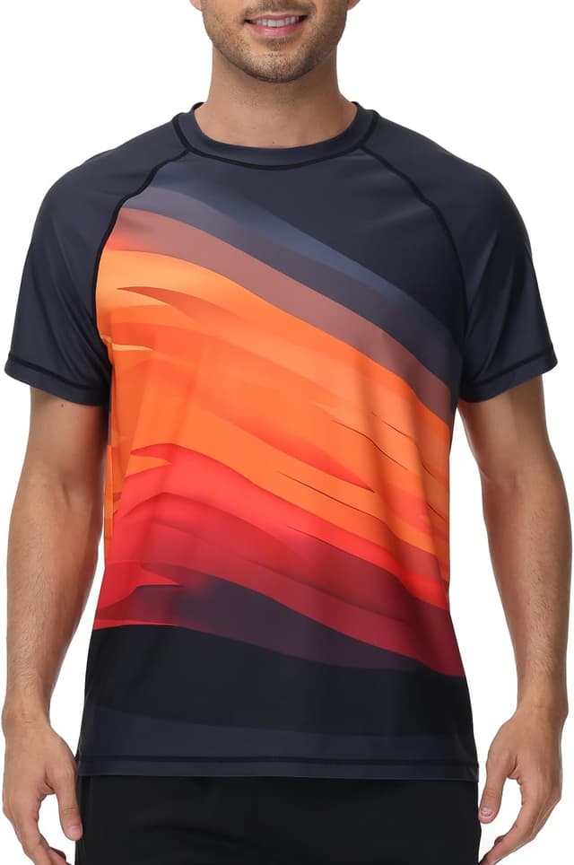 Detalle de VAYAGER Hauts de bain anti-UV UPF 50+ manches courtes pour homme – séchage rapide, coupe décontractée