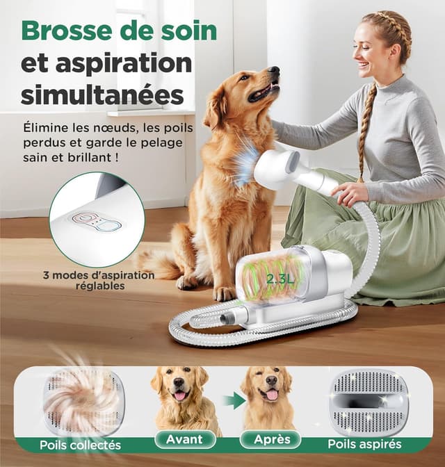 Thumbnail 3 de Gimars 2,3L Cortapelos para perros con aspiradora